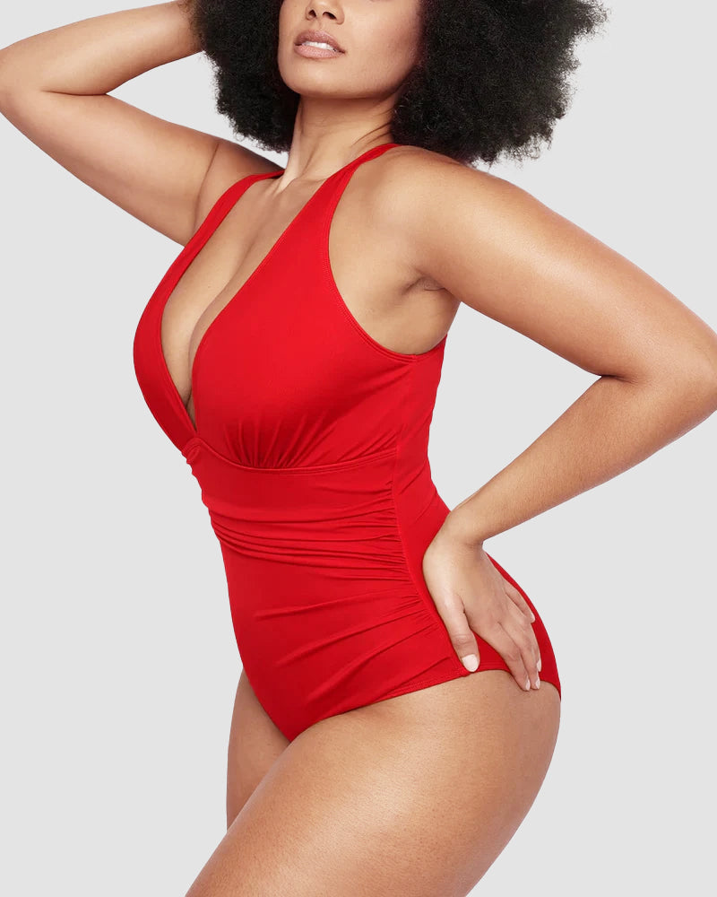 WIOLETTA | Costum de baie cu design modelator și spate deschis