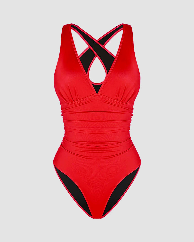 WIOLETTA | Costum de baie cu design modelator și spate deschis