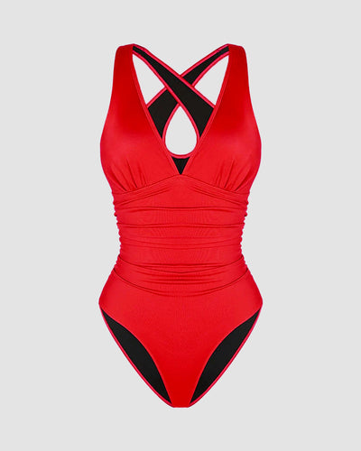 WIOLETTA | Costum de baie cu design modelator și spate deschis