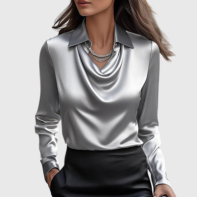 TERESA | Bluză cu strălucire elegantă și decolteu plisat