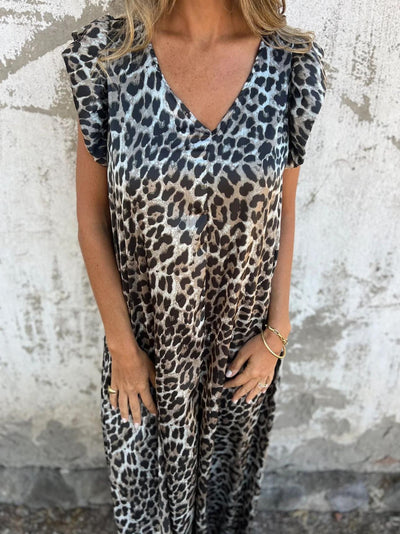 ZANETA | Salopetă Elegantă pentru Femei cu Print Leopard