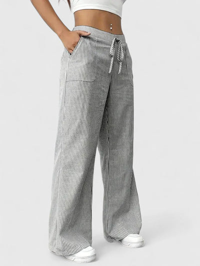 DOMINIQUE | Pantaloni Relaxați cu Detalii Elegante