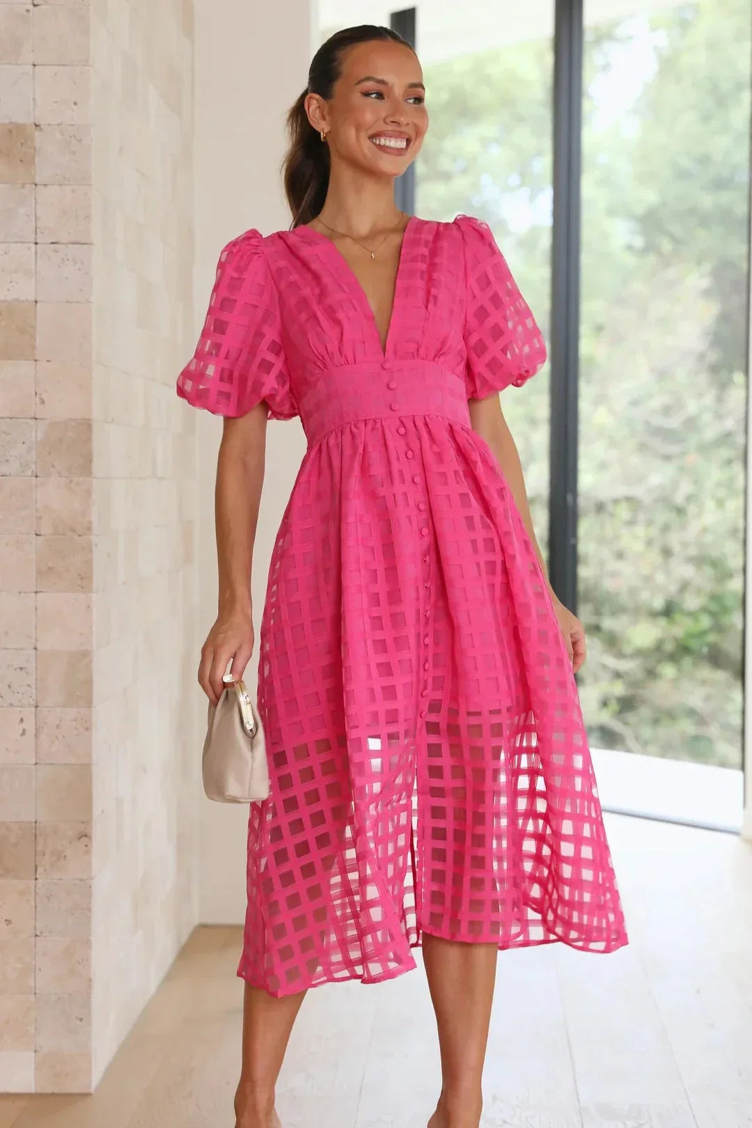 LENA | Rochie cu Mâneci Voluminoase