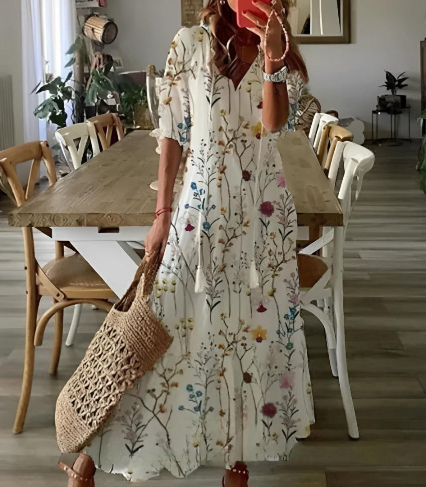 SOPHIA | Rochie Boho Vintage de Vară cu Decolteu în S