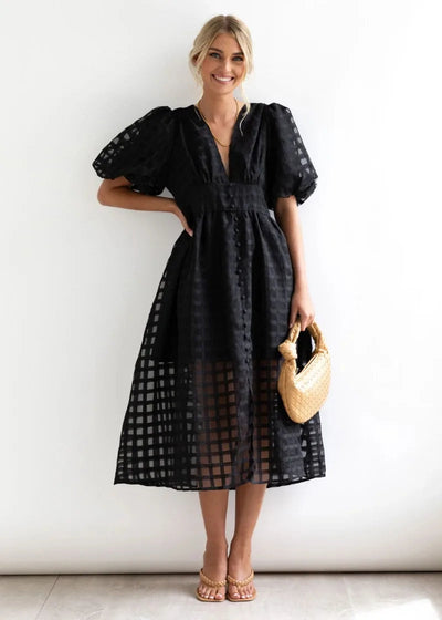 LENA | Rochie cu Mâneci Voluminoase