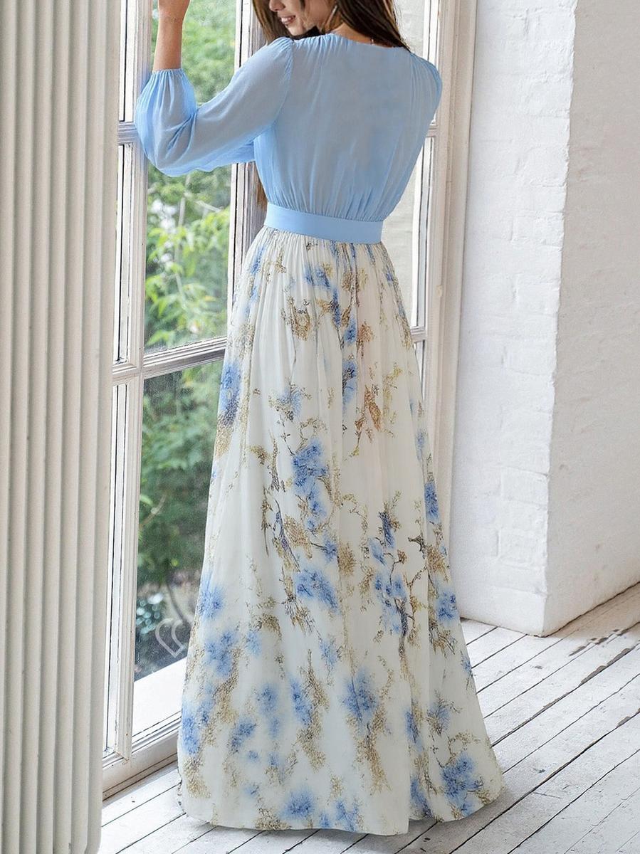 EUGENIA | Rochie Maxi Eleganta cu Print Floral