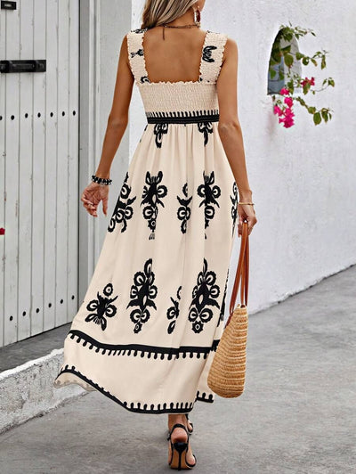VALENTINA | Rochie Elegantă de Plajă fără Mâneci cu Decolteu Pătrat