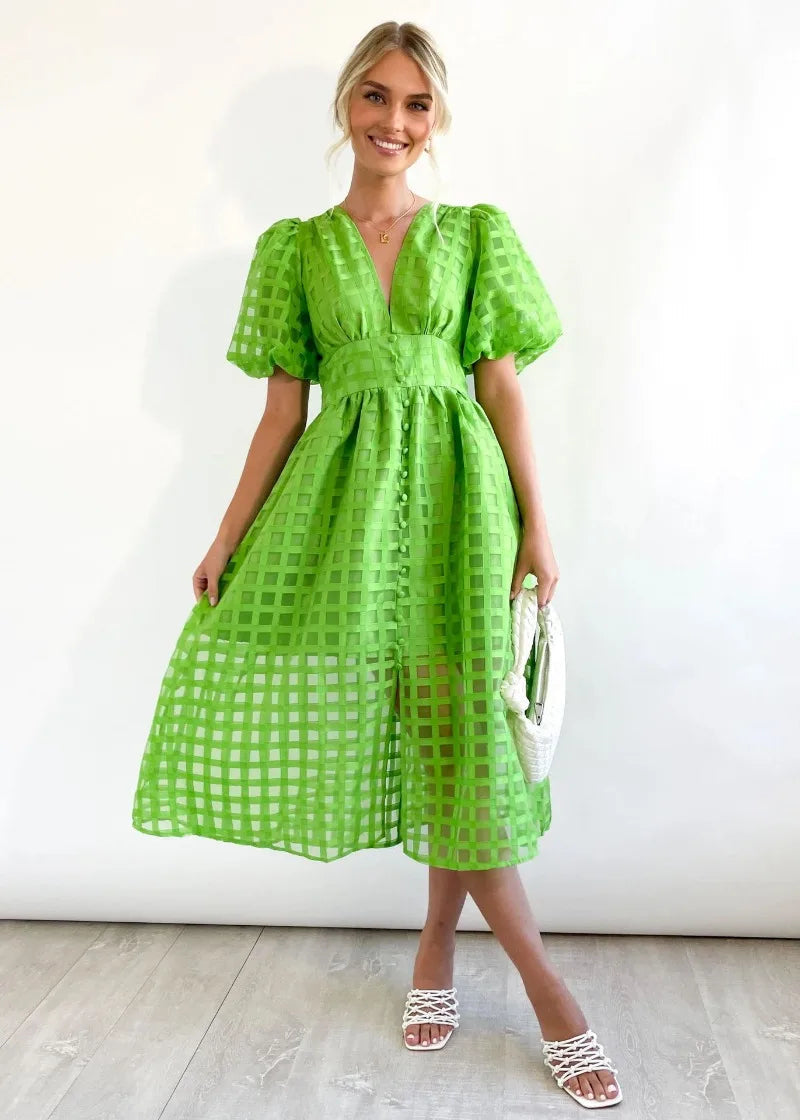 LENA | Rochie cu Mâneci Voluminoase