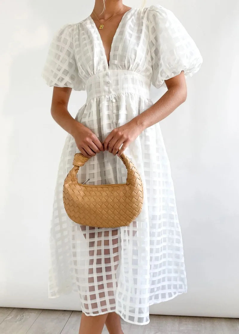 LENA | Rochie cu Mâneci Voluminoase
