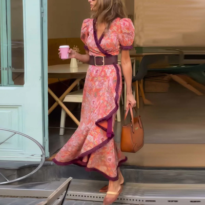 OLIWIA | Rochie lungă elegantă cu mâneci voluminoase