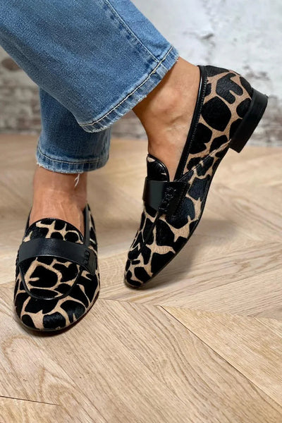 JUSTYNA | Mocasi eleganți și confortabili cu imprimeu de vacă