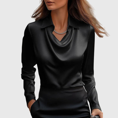 TERESA | Bluză cu strălucire elegantă și decolteu plisat