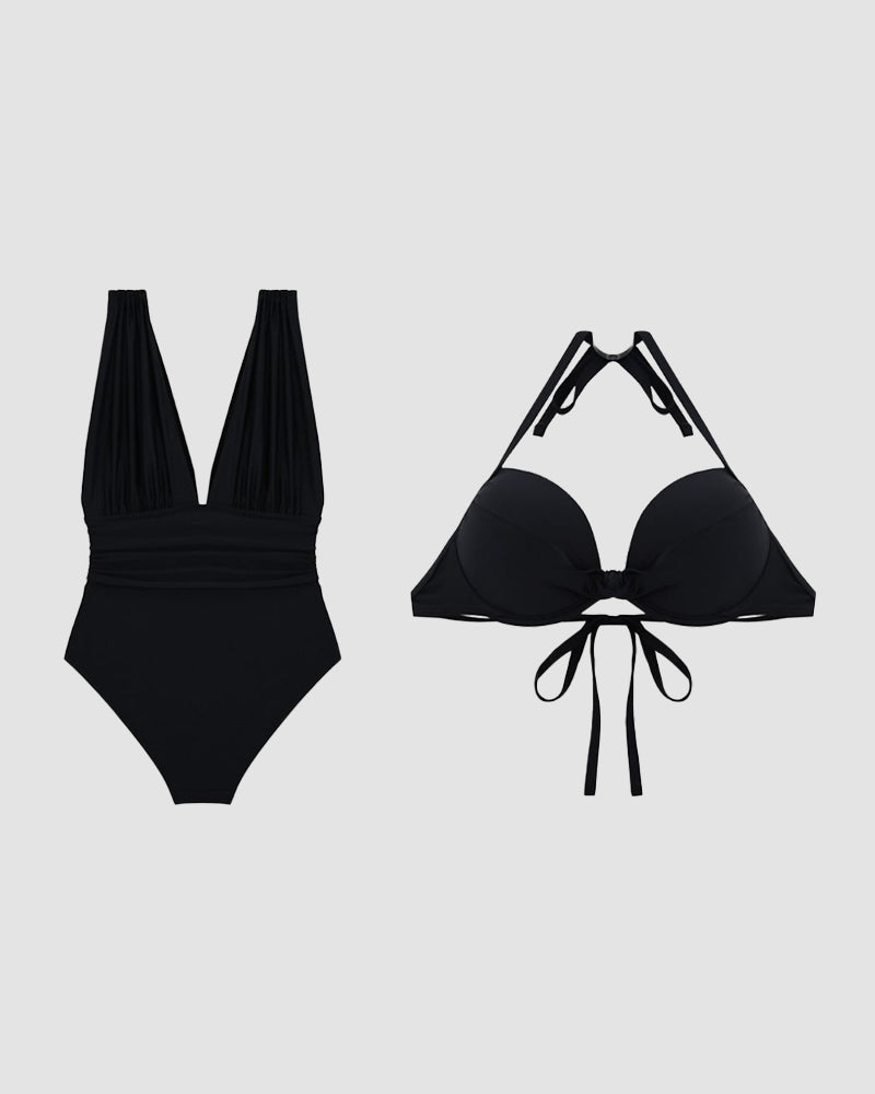 ŻARNIKA | Costum de baie elegant cu decolteu adânc și talie modelatoare