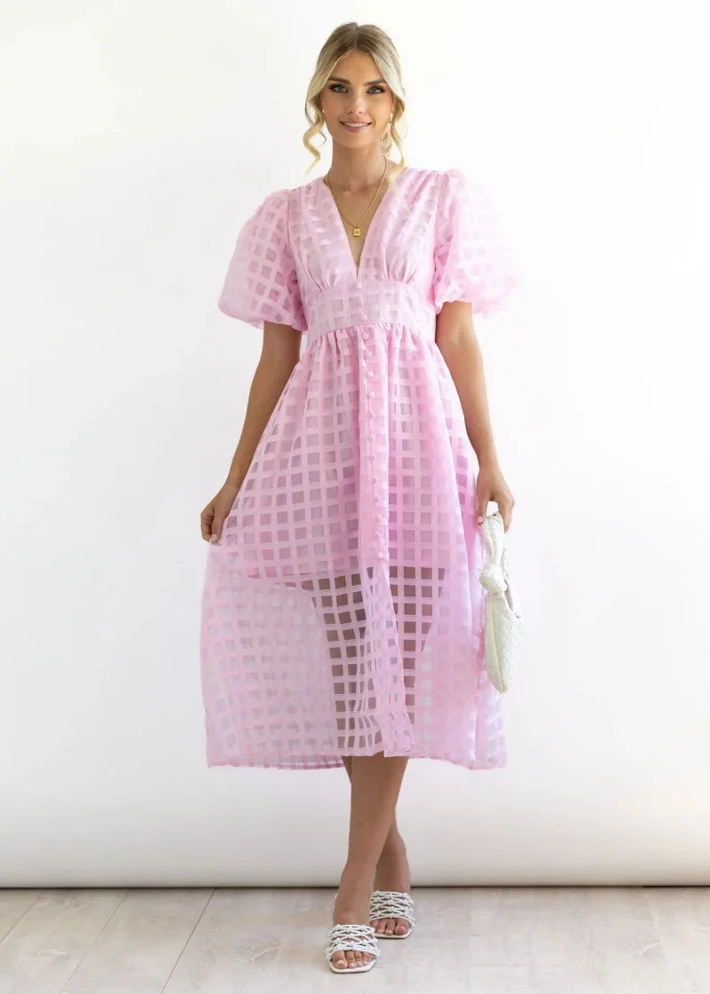 LENA | Rochie cu Mâneci Voluminoase