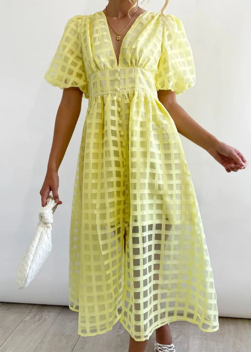 LENA | Rochie cu Mâneci Voluminoase
