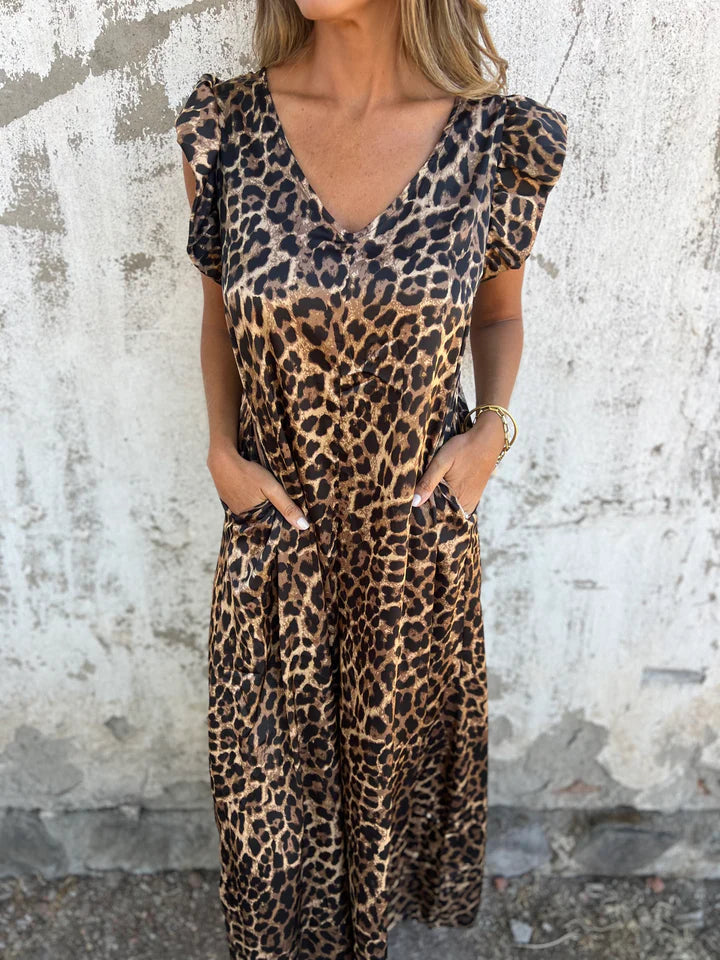 ZANETA | Salopetă Elegantă pentru Femei cu Print Leopard