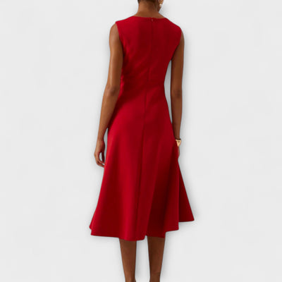 JULIETTE | Rochie Midi Drapată cu Asimetrie