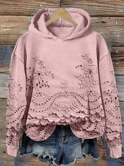 SACHZNA | Hanorac cu broderie florală