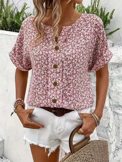 IZABELLA | Bluză Elegantă cu Motive Florale