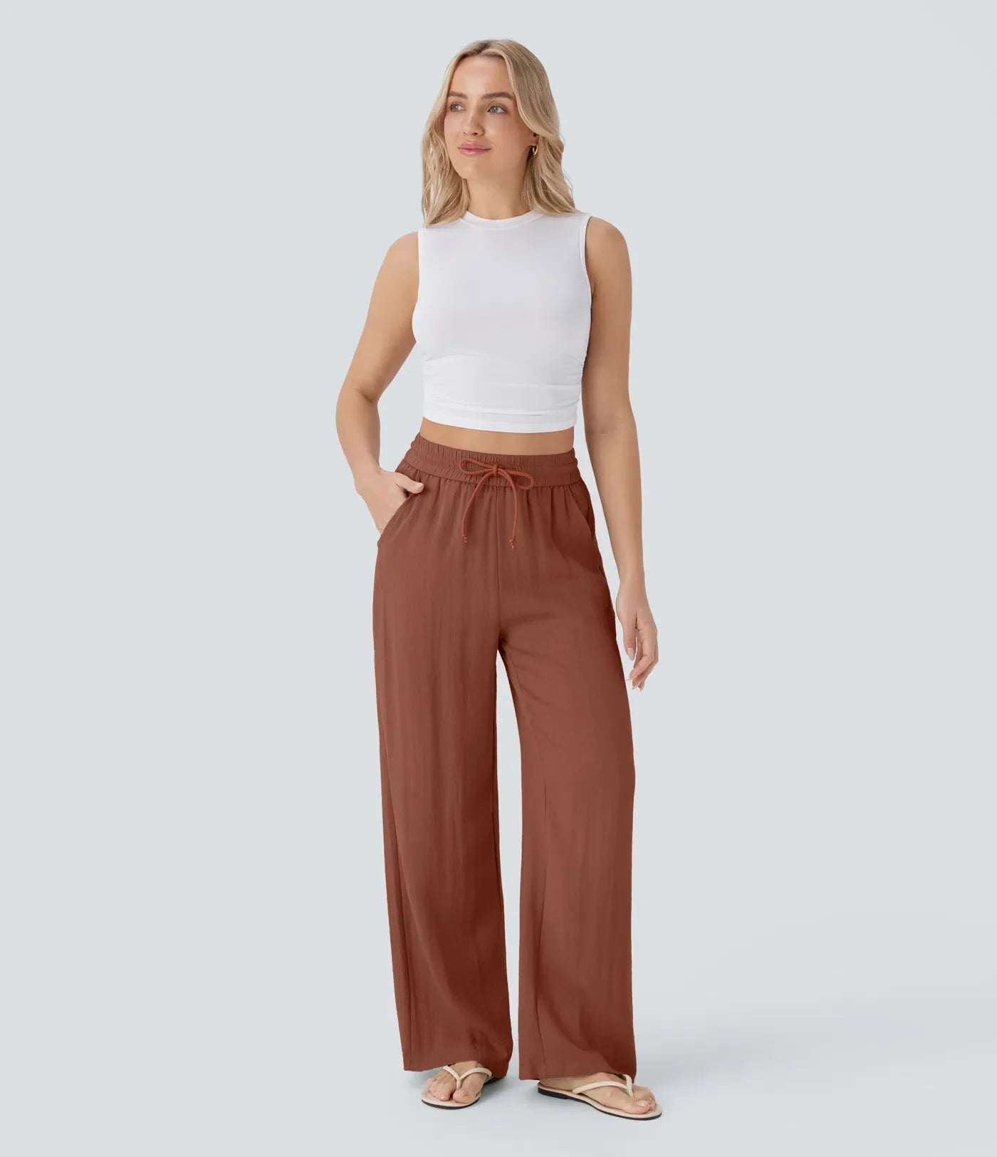 ZAFEIRIA | Pantaloni eleganți din in