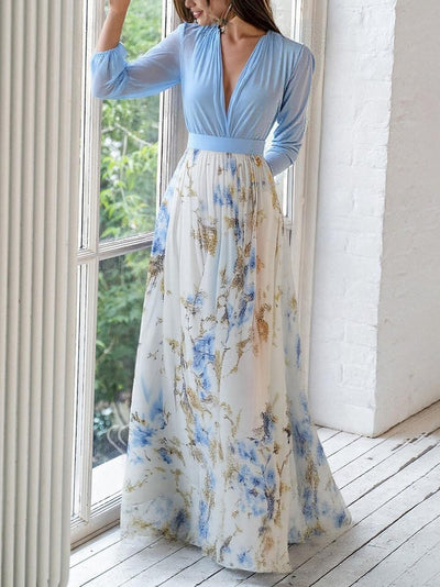 EUGENIA | Rochie Maxi Eleganta cu Print Floral