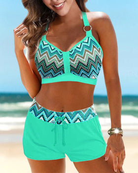 JESS | Bikini cu talie înaltă și design geometric