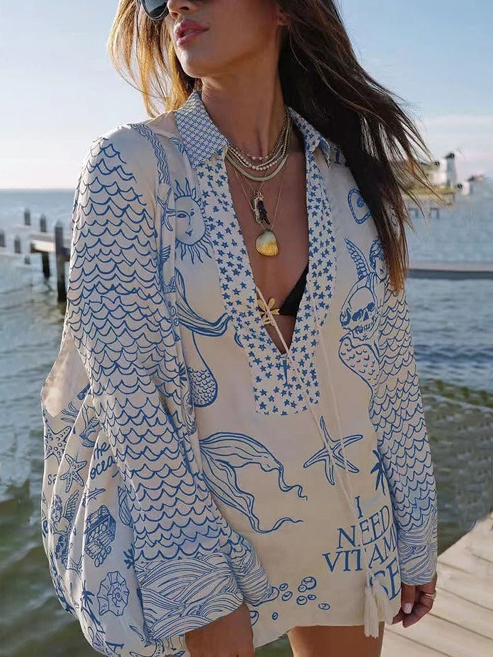 AQUA | Set satin “Live By Water”