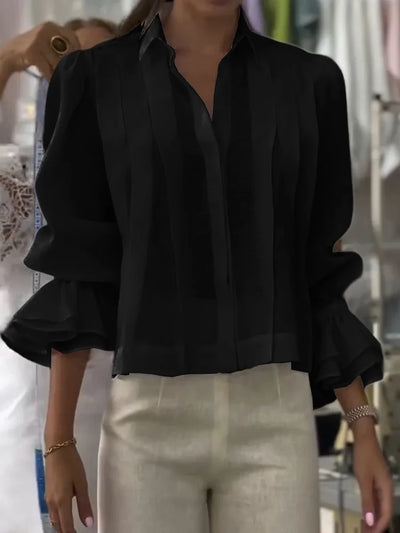 NORA | Elegantă bluză plisată din bumbac
