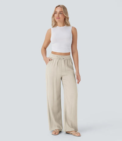ZAFEIRIA | Pantaloni eleganți din in