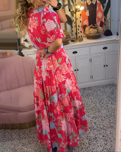 ADELAIDA | Rochie Florală cu Decolteu în V