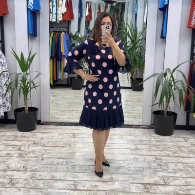 CLAUDIA | Rochie retro cu fustă plisată și manșete evazate