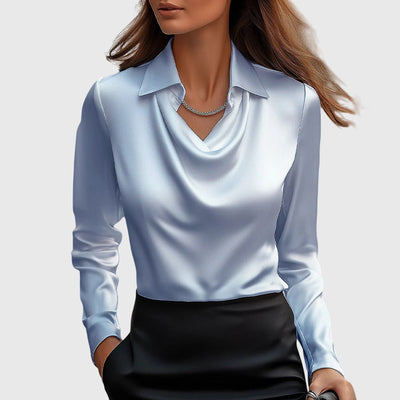TERESA | Bluză cu strălucire elegantă și decolteu plisat