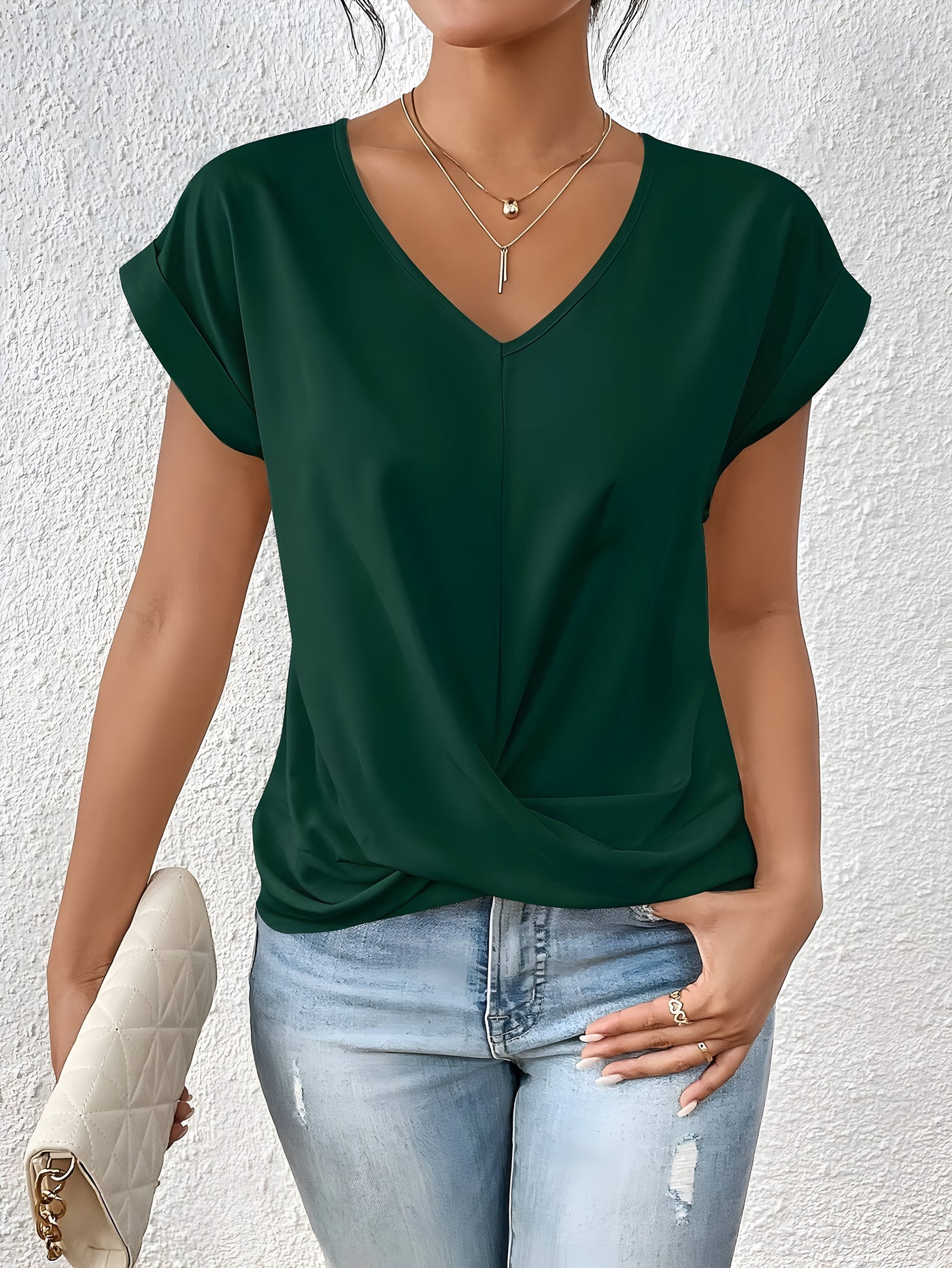 ANA | Bluza Elegantă Casual cu Decolteu în V