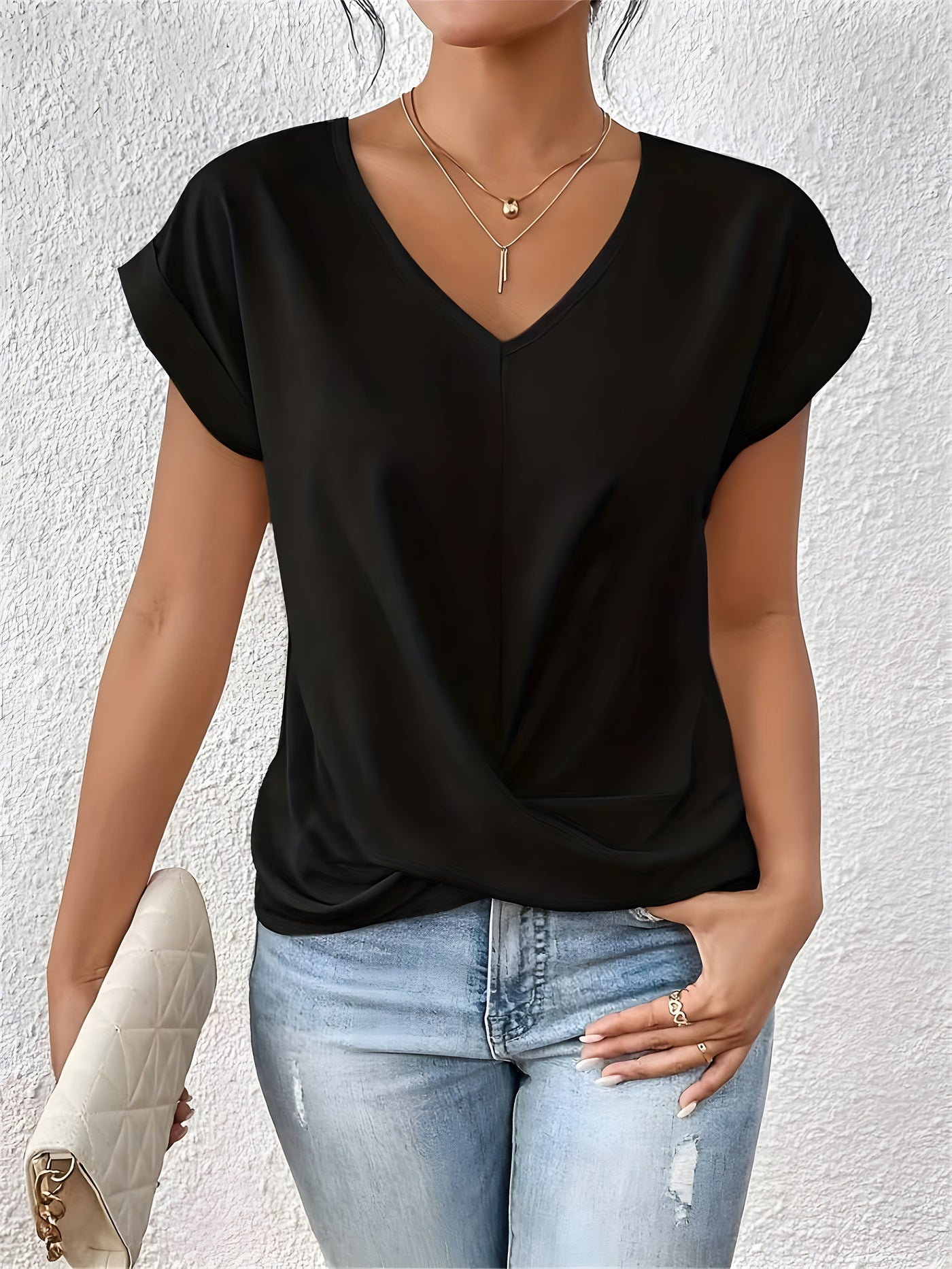 ANA | Bluza Elegantă Casual cu Decolteu în V