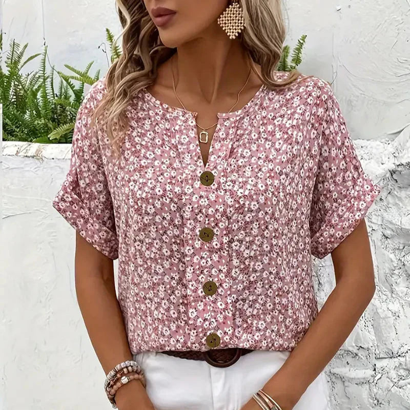 IZABELLA | Bluză Elegantă cu Motive Florale