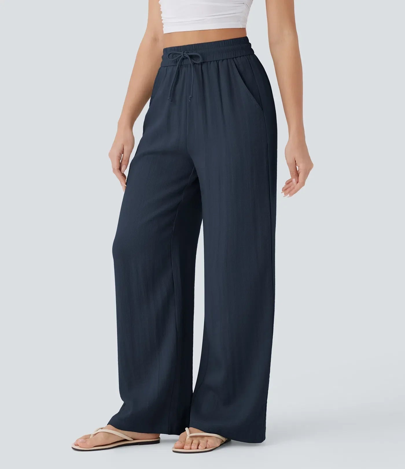 ZAFEIRIA | Pantaloni eleganți din in