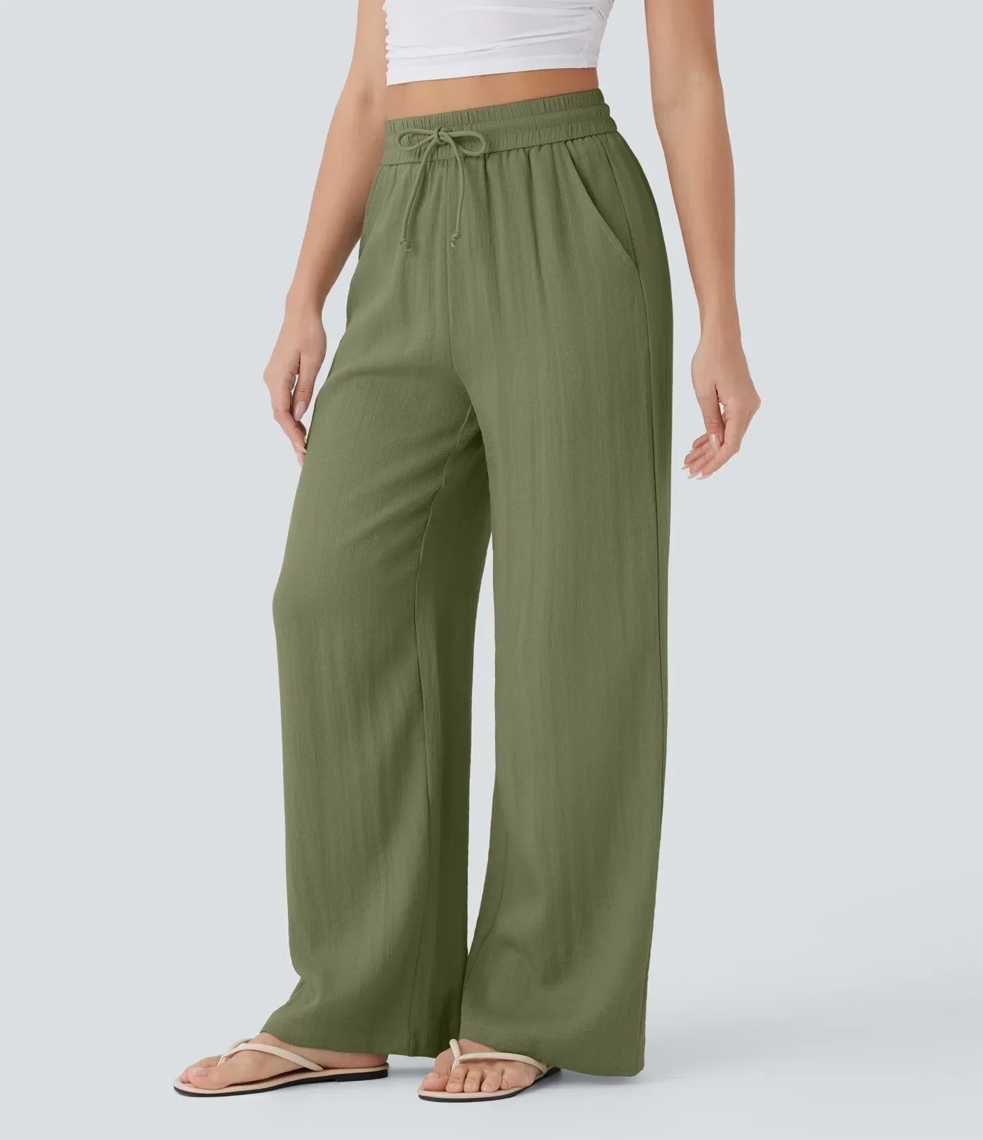 ZAFEIRIA | Pantaloni eleganți din in