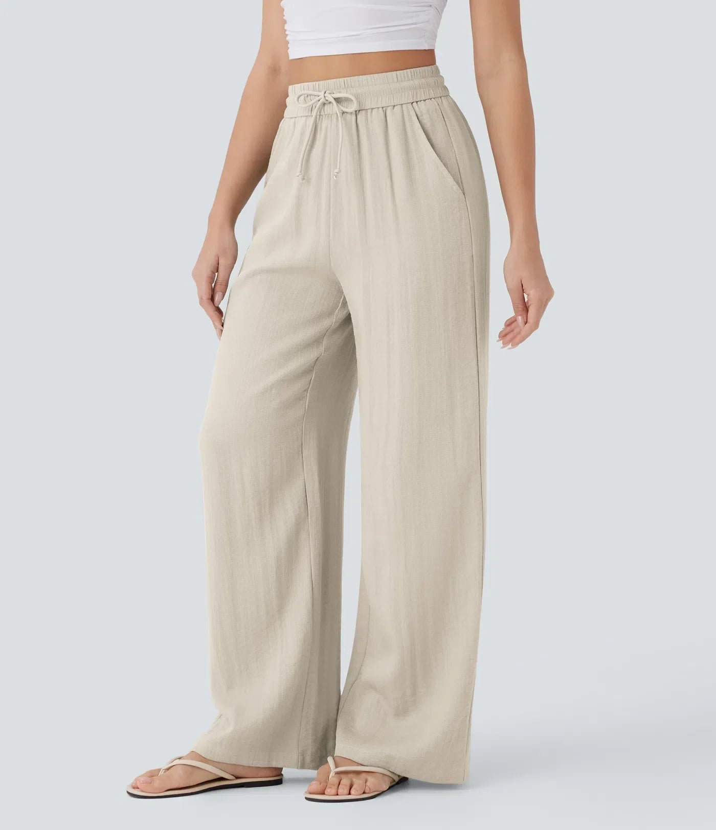 ZAFEIRIA | Pantaloni eleganți din in