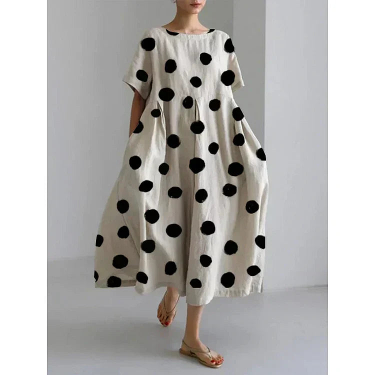 MIRA | Rochie din Viscose cu Motive Punctate