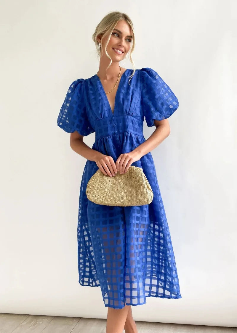 LENA | Rochie cu Mâneci Voluminoase