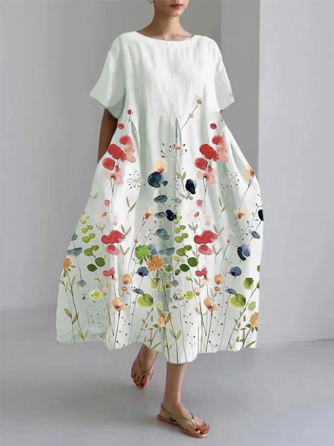 LILIANA | Rochie Florală din Vâscoză Confortabilă