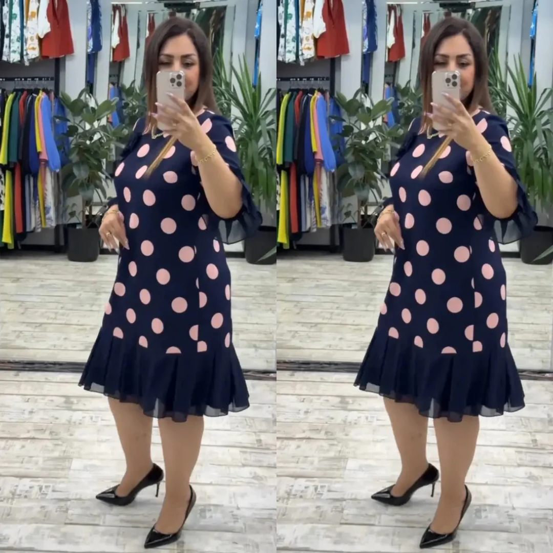 CLAUDIA | Rochie retro cu fustă plisată și manșete evazate