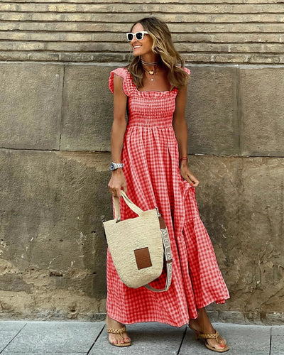 MILA | Rochie retro cu imprimeu în carouri