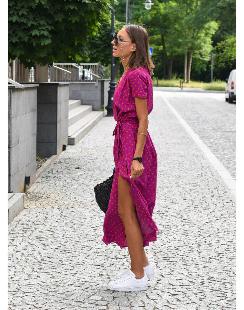 EVA | Rochie Elegantă cu Decolteu în V și Design pentru Acoperirea Burții