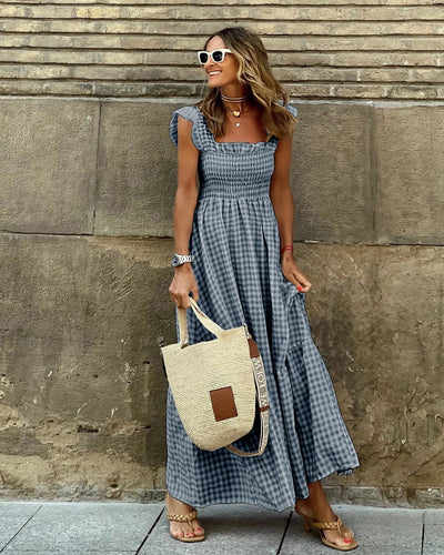 MILA | Rochie retro cu imprimeu în carouri