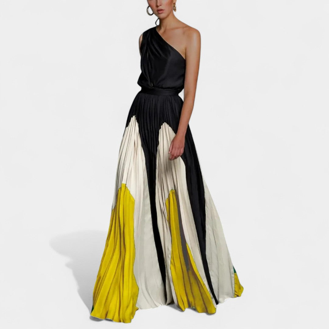 LUCILA | Rochie Maxi Asimetrică cu Design Impactant