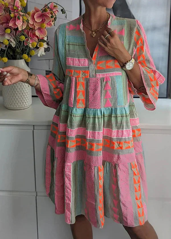 AVA | Rochie Elegantă de Vară din Bumbac și Canepa cu Decolteu în S