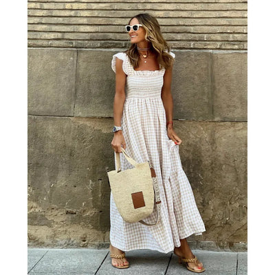 MILA | Rochie retro cu imprimeu în carouri