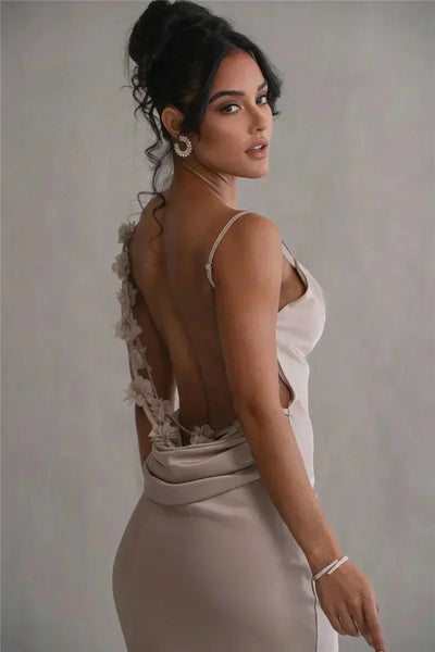 CASSIANE | Rochie Satinată cu Motive Florale