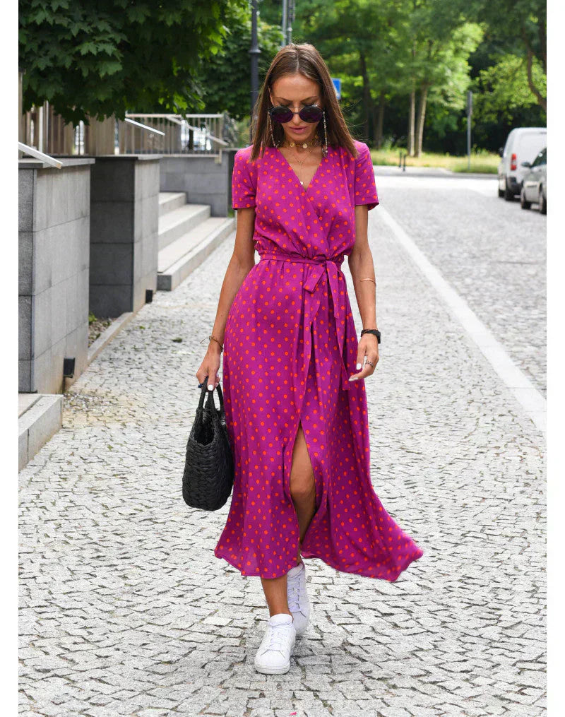 EVA | Rochie Elegantă cu Decolteu în V și Design pentru Acoperirea Burții